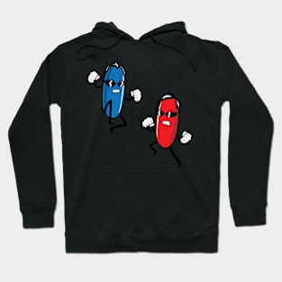 Blue Pill versus Red Pill by Tai's Tees Hoodie